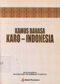 cover of the book Kamus Bahasa Karo-Indonesia