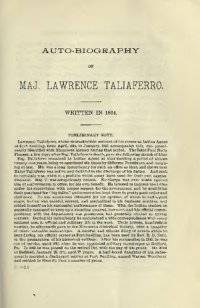 cover of the book Auto-Biography of Maj. Lawrence Taliaferro