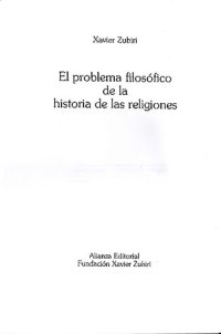 cover of the book El Problema Filosofico De La Historia De Las Religiones