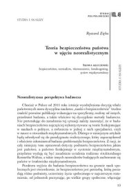 cover of the book Teoria bezpieczeństwa państwa w ujęciu neorealistycznym