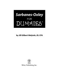 cover of the book Sarbanes-Oxley For Dummies