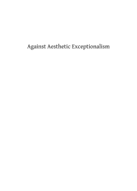 cover of the book Against Aesthetic Exceptionalism