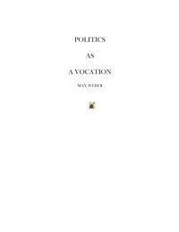 cover of the book Politics As a Vocation