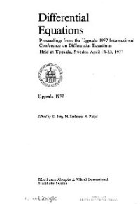 cover of the book Differential Equations: Proceedings from the Uppsala 1977 International Conference on Differential Equations Held at Uppsala, Sweden, April 18–23, 1977