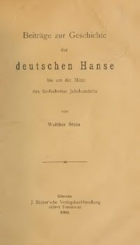 cover of the book Beiträge zur Geschichte der Hanse bis um die Mitte des 15. Jahrhunderts