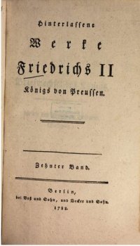 cover of the book Hinterlassene Werke Friedrichs II. König von Preussen