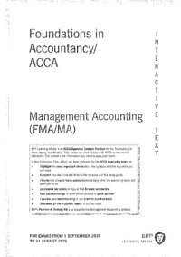 cover of the book ACCA FMA/FA Foundations in Accountancy-Management Accounting Interactive Text (Practice Revision Kit Not Included)