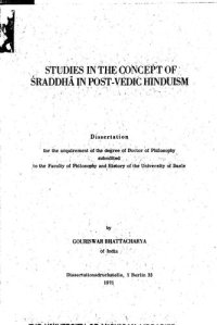 cover of the book Studies in the concept of śraddhā in post-Vedic Hinduism.