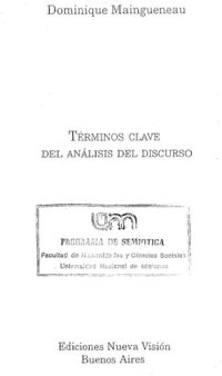 cover of the book Términos clave del análisis del discurso