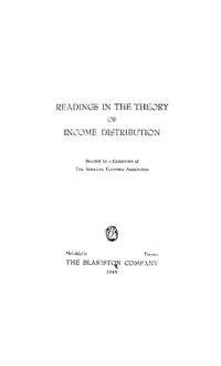 cover of the book Readings in the Theory of Income Distribution