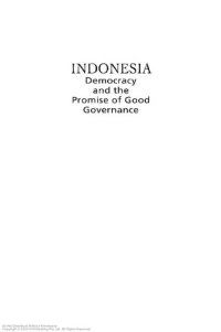 cover of the book Indonesia : democracy and the promise of good governance