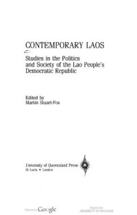 cover of the book Contemporary Laos: Studies in the Politics and Society of the Lao People's Democratic Republic