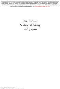 cover of the book The Indian National Army and Japan