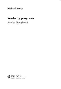 cover of the book Verdad y Progreso: Escritos fiosoficos