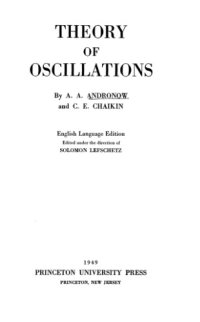 cover of the book THEORY OF OSCILLATIONS. Trsl. ed., S. Lefschetz 