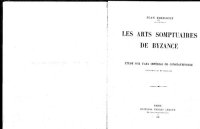 cover of the book Les arts somptuaires de Byzance: étude sur l'art impérial de Constantinople