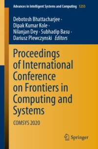 cover of the book Proceedings of International Conference on Frontiers in Computing and Systems: COMSYS 2020