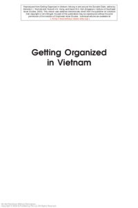 cover of the book Getting organized in Vietnam : moving in and around the socialist state