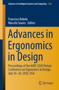 cover of the book Advances in Ergonomics in Design: Proceedings of the AHFE 2020 Virtual Conference on Ergonomics in Design, July 16–20, 2020, USA