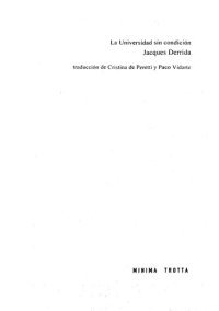 cover of the book La Universidad Sin Condicion