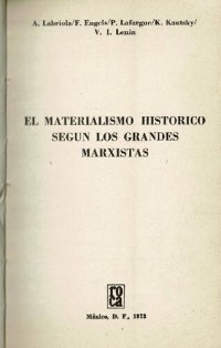 cover of the book El materialismo histórico según los grandes marxistas