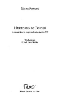 cover of the book Hildegard de Bingen - A consciência inspirada do século XII