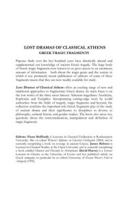 cover of the book Lost Dramas of Classical Athens: Greek Tragic Fragments