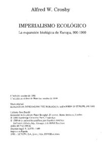 cover of the book Imperialismo ecológico: la expansión biológica de Europa, 900-1900