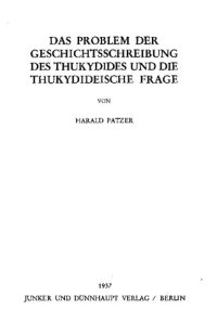 cover of the book Das Problem der Geschichtsschreibung des Thukydides und die thukydideische Frage