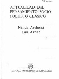 cover of the book Actualidad del pensamiento socio-político clásico