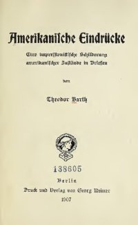 cover of the book Amerikanische Eindrücke. Eine impressionistische Schilderung amerikanischer Zustände in Briefen