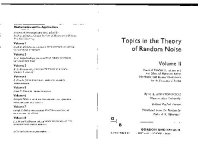 cover of the book Topics in the Theory of Random Noise