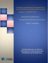 cover of the book Aproximación polinomial y ortogonalidad estándar sobre la recta