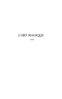 cover of the book L'art magique