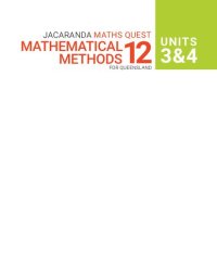 cover of the book Jacaranda Maths Quest Units 3&4 Mathematical Methods 12 for Queensland