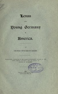 cover of the book Lenau and Young Germany in America