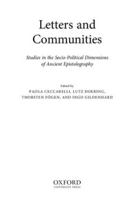 cover of the book Letters and Communities: Studies in the Socio-Political Dimensions of Ancient Epistolography