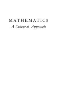 cover of the book Mathematics: A Cultural Approach 