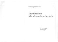 cover of the book Introduction à la sémantique lexicale