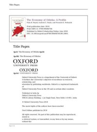 cover of the book The Economy of Odisha: A Profile