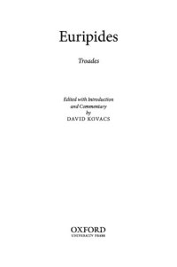 cover of the book Euripides: Troades. Edited with Introduction and Commentary