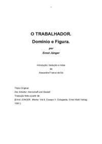 cover of the book O Trabalhador: Domínio e Figura