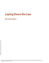 cover of the book Laying Down the Law, 11th Edition