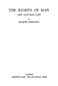 cover of the book Rights of Man and Natural Law