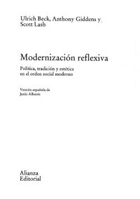 cover of the book Modernización reflexiva : política, tracición y estética en el orden social