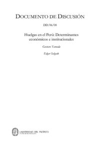 cover of the book Huelgas en el Perú: Determinantes económicos e institucionales