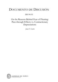 cover of the book On the Reasons Behind Fear of Floating: Pass-through Effects vs. Contractionary Depreciations