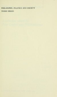 cover of the book Philosophy, Politics and Society, 3rd Series