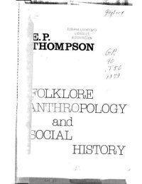 cover of the book Folklore, anthropology and social history