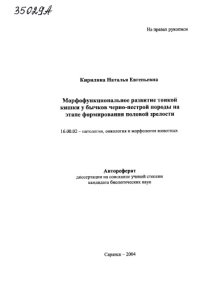 cover of the book Морфофункциональное развитие тонкой кишки у бычков черно-пестрой породы на этапе формирования половой зрелости